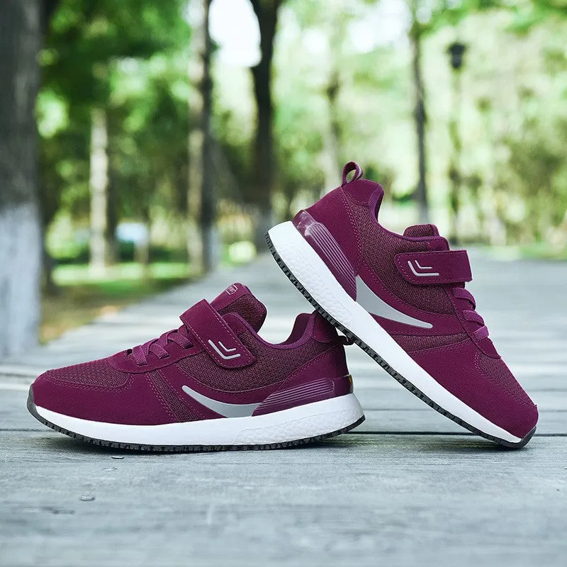 Women's breathable platform buckle tennis running sneakers