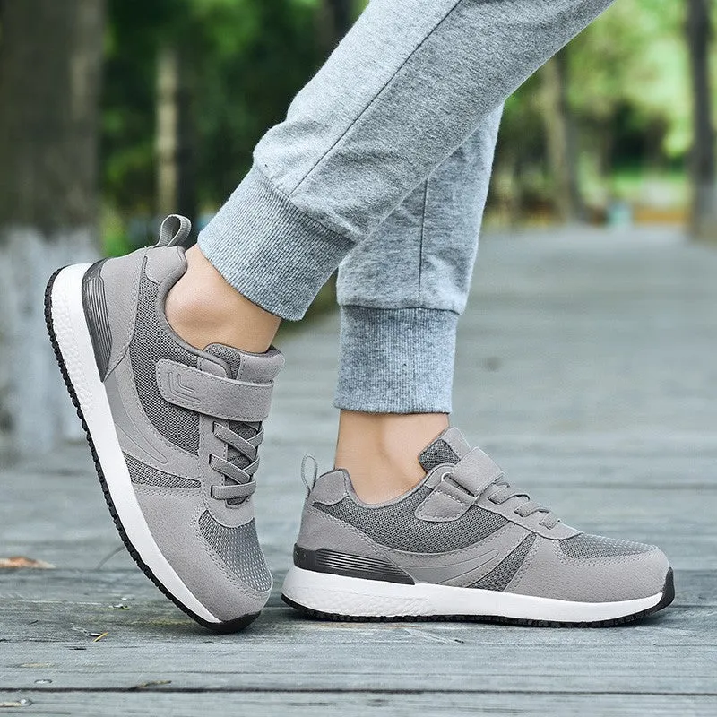 Women's breathable platform buckle tennis running sneakers